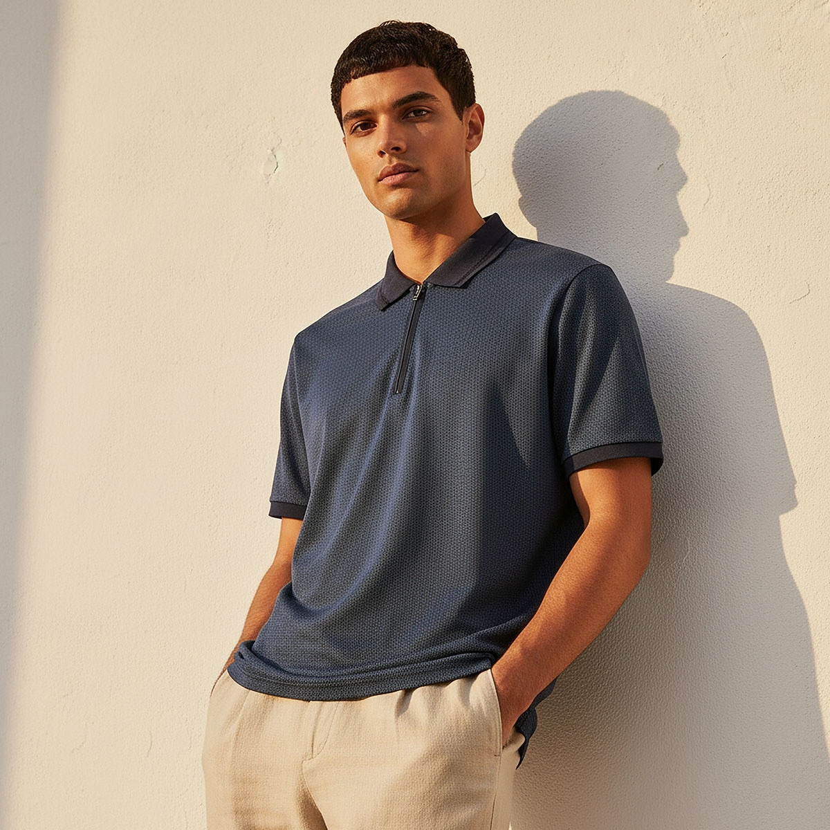 Splash Smart Short Sleeves Textured Polo T-shirt-men-clothing-tshirtsandpolos-polos-image-1