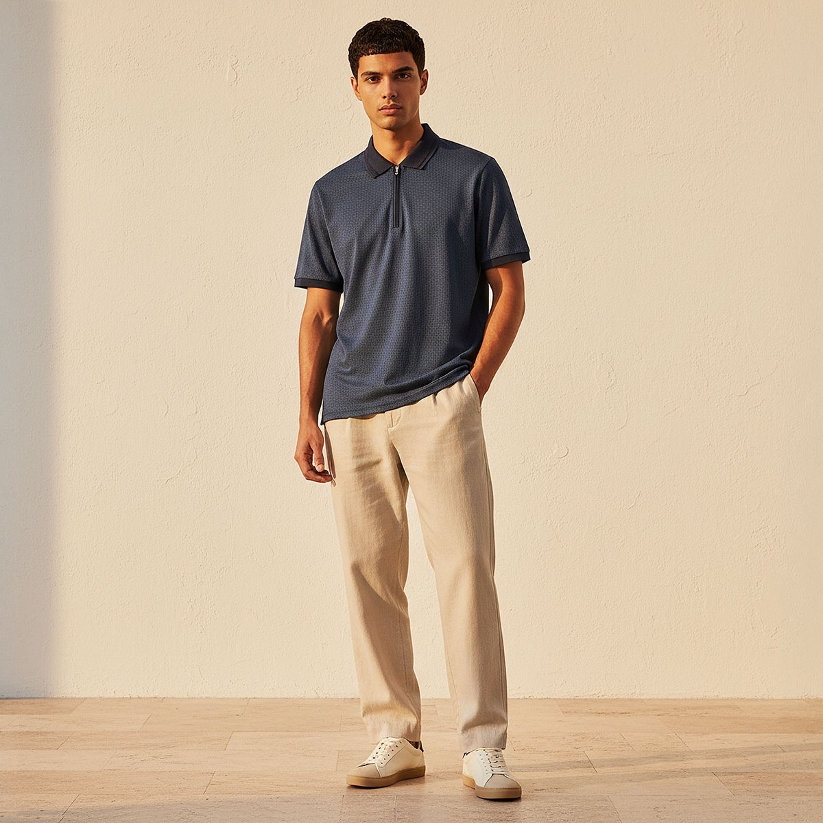 Splash Smart Short Sleeves Textured Polo T-shirt-men-clothing-tshirtsandpolos-polos-image-3