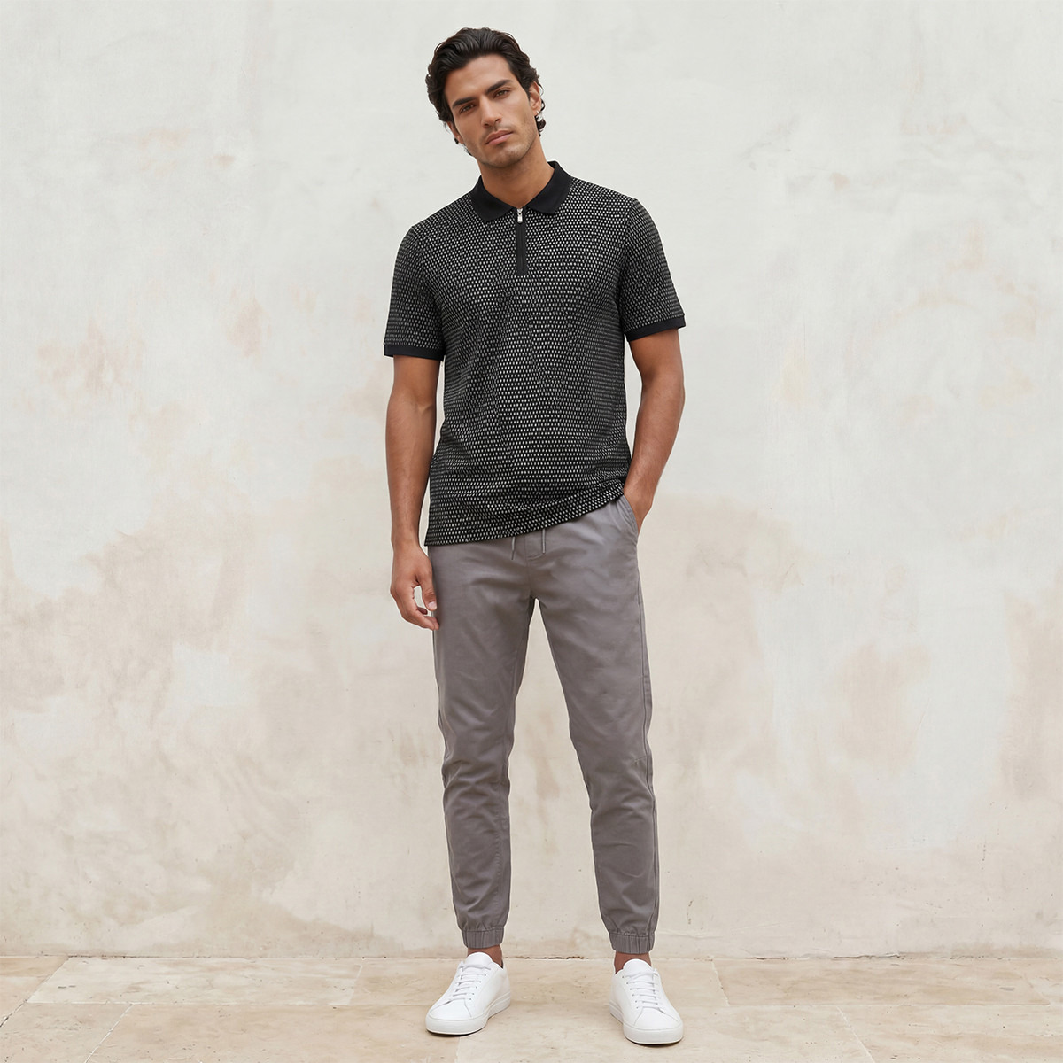 Splash Smart Short Sleeves Textured Polo T-shirt-men-clothing-tshirtsandpolos-polos-image-3