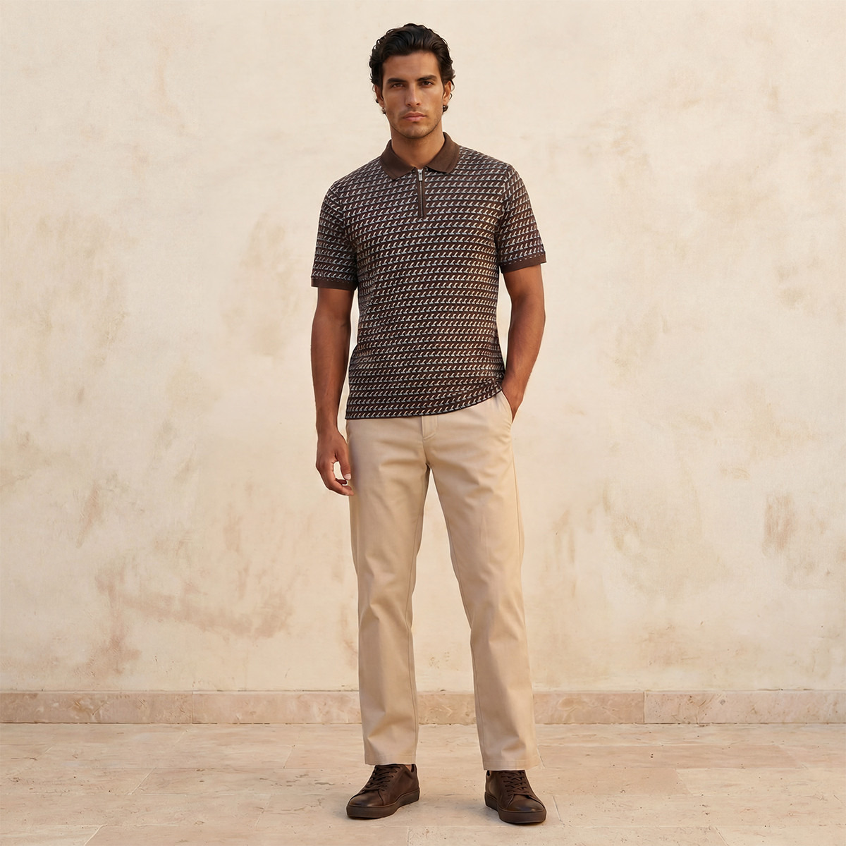 تيشيرت بولو بارز الملمس بأكمام قصيرة من سبلاش سمارت-men-clothing-tshirtsandpolos-polos-image-3