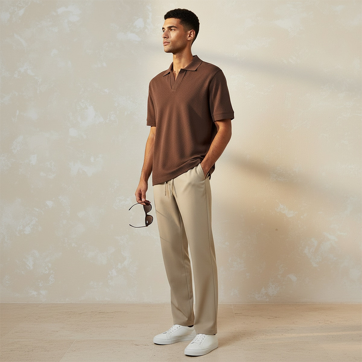 Men Short Sleeve Textured Polo T-shirt-men-clothing-tshirtsandpolos-polos-image-3