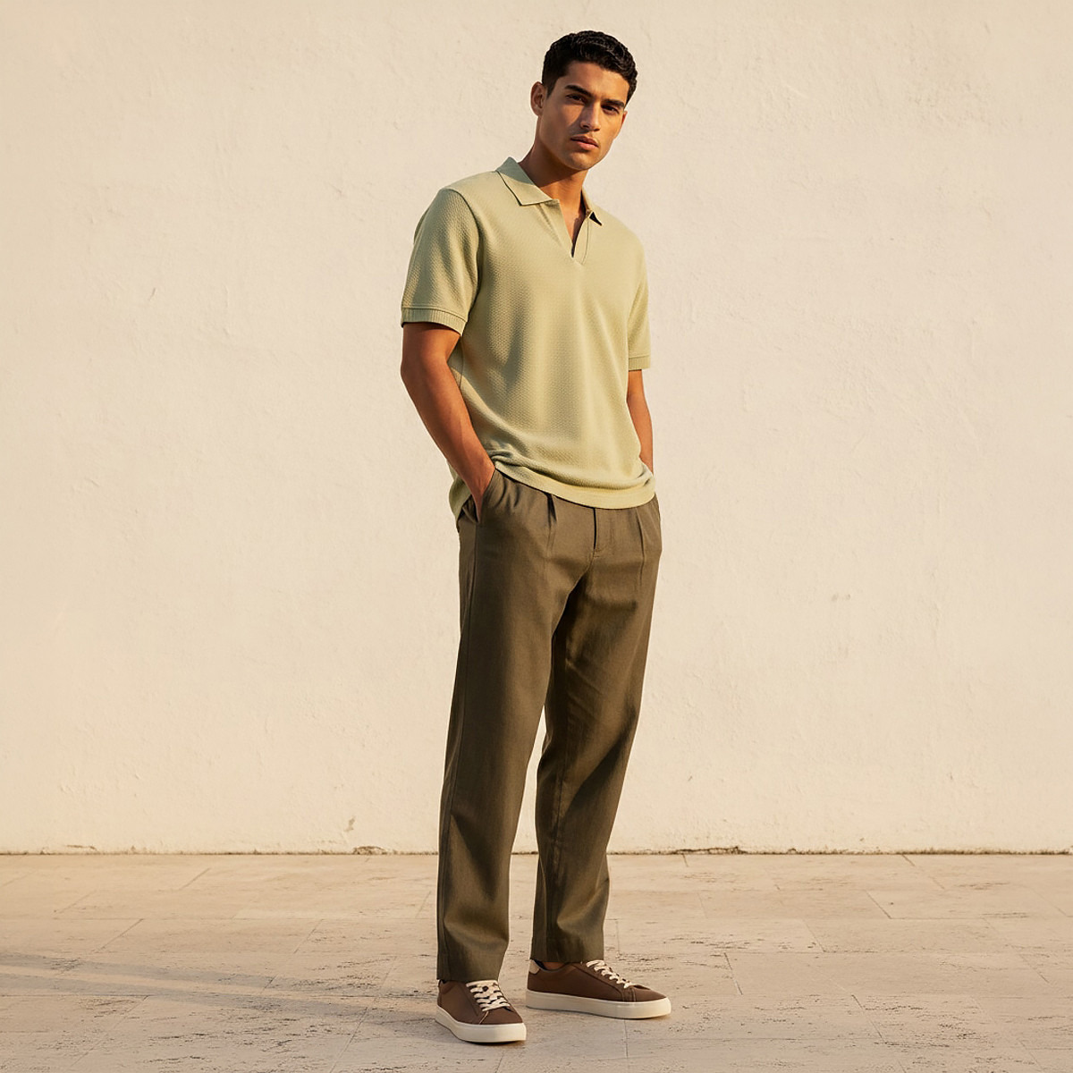 Men Short Sleeve Textured Polo T-shirt-men-clothing-tshirtsandpolos-polos-image-3
