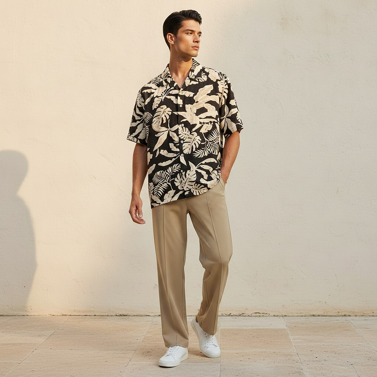 قميص ريزورت بطبعات وياقة وقصة عادية وأكمام قصيرة من سبلاش سمارت-men-clothing-shirts-image-3