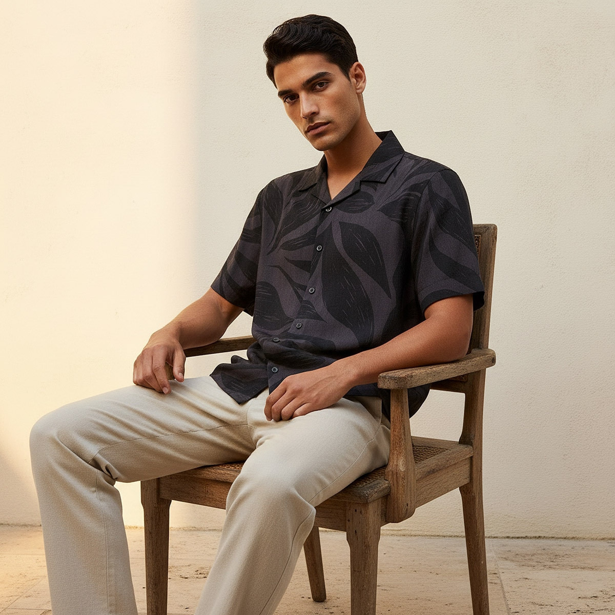 Splash Smart Regular Fit Collared Printed Short Sleeves Resort Shirt-men-clothing-shirts-image-6