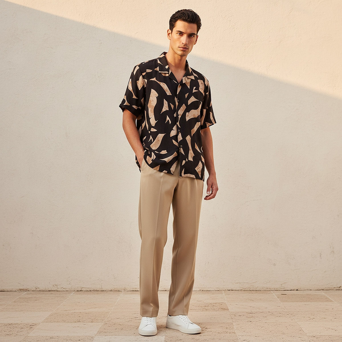 Splash Smart Regular Fit Collared Printed Short Sleeves Resort Shirt-men-clothing-shirts-image-3