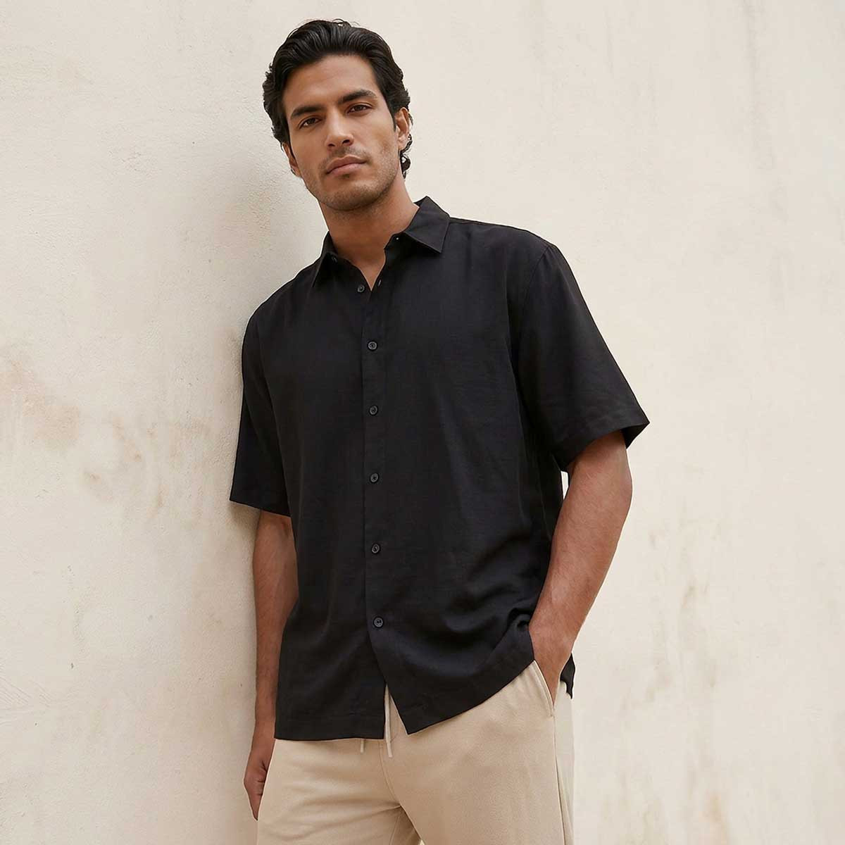 Splash Smart Regular Fit Collared Short Sleeves Shirt-men-clothing-shirts-image-1