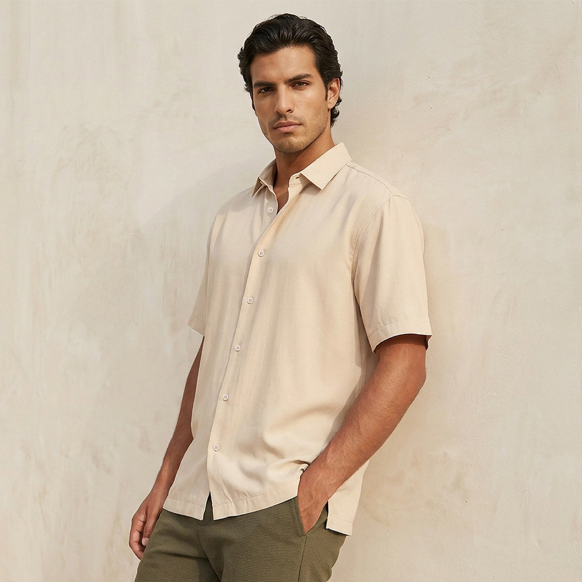 Splash Smart Regular Fit Collared Short Sleeves Shirt-men-clothing-shirts-image-1