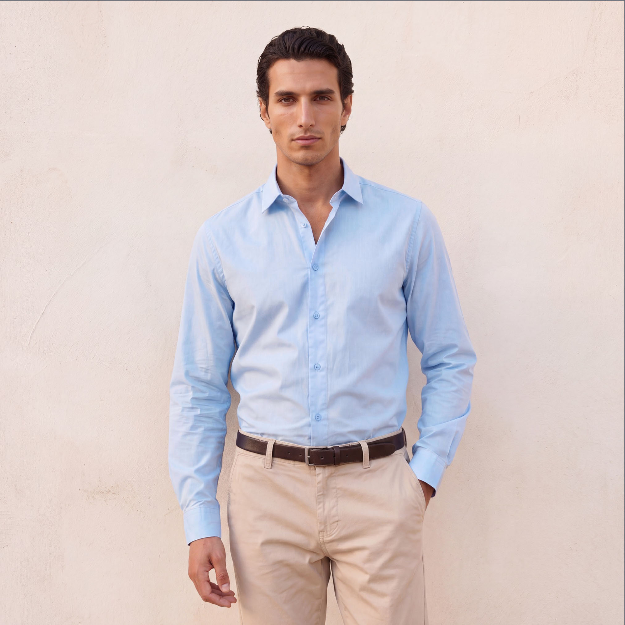 قميص بقصّة عادية وأكمام طويلة من سبلاش سمارت-men-clothing-shirts-image-1