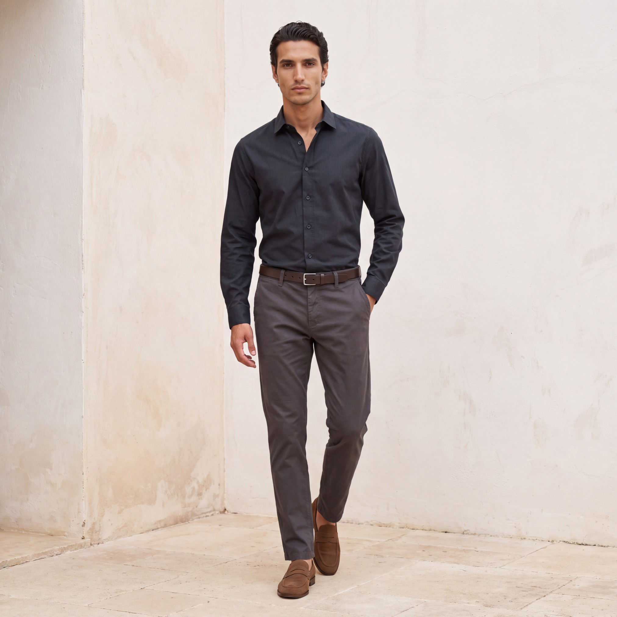 قميص بقصة عادية وياقة عادية وأكمام طويلة من سبلاش سمارت-men-clothing-shirts-image-3