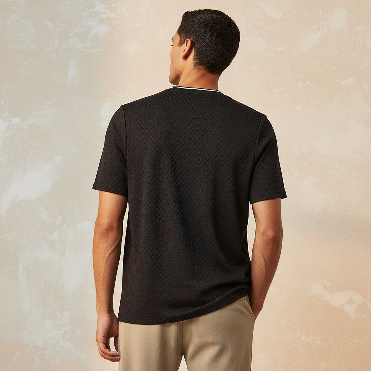 Splash Smart Regular Fit Crew Neck Short Sleeves Jacquard T-shirt-men-clothing-tshirtsandpolos-tshirts-image-4