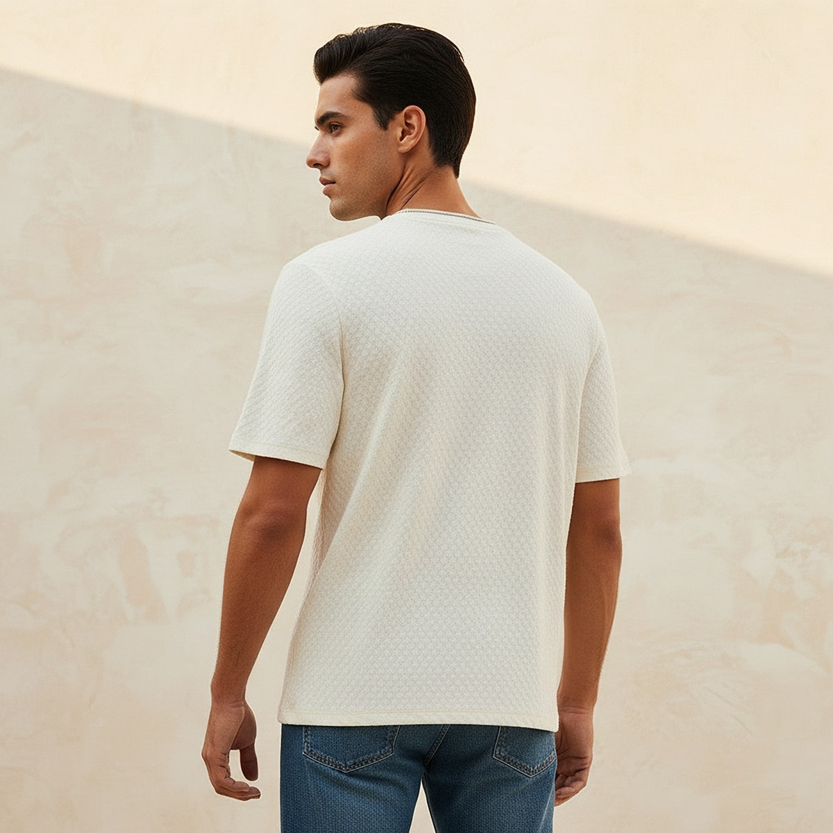 Splash Smart Regular Fit Crew Neck Short Sleeves Jacquard T-shirt-men-clothing-tshirtsandpolos-tshirts-image-4