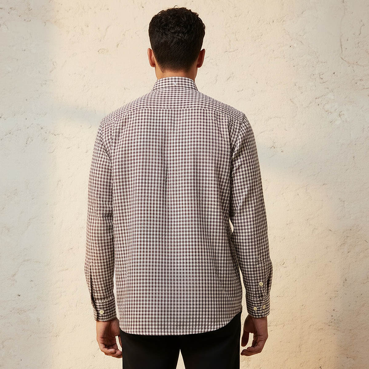 Men Regular Fit Button-Down Collar Checked Long Sleeves Shirt-men-clothing-shirts-image-4