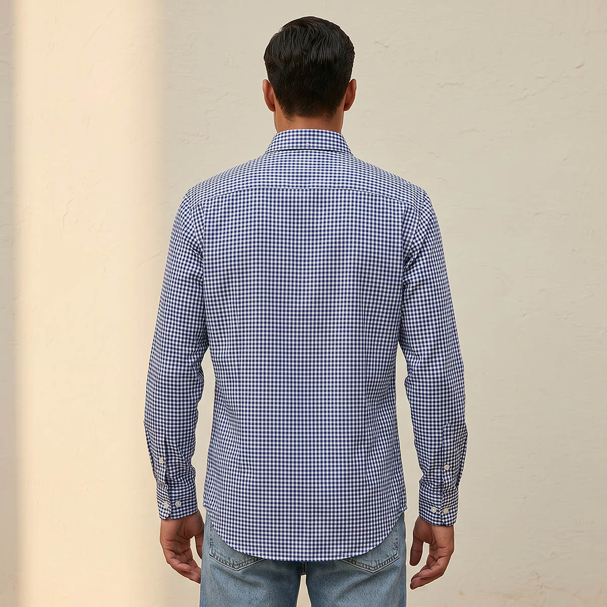 Men Regular Fit Button-Down Collar Checked Long Sleeves Shirt-men-clothing-shirts-image-4