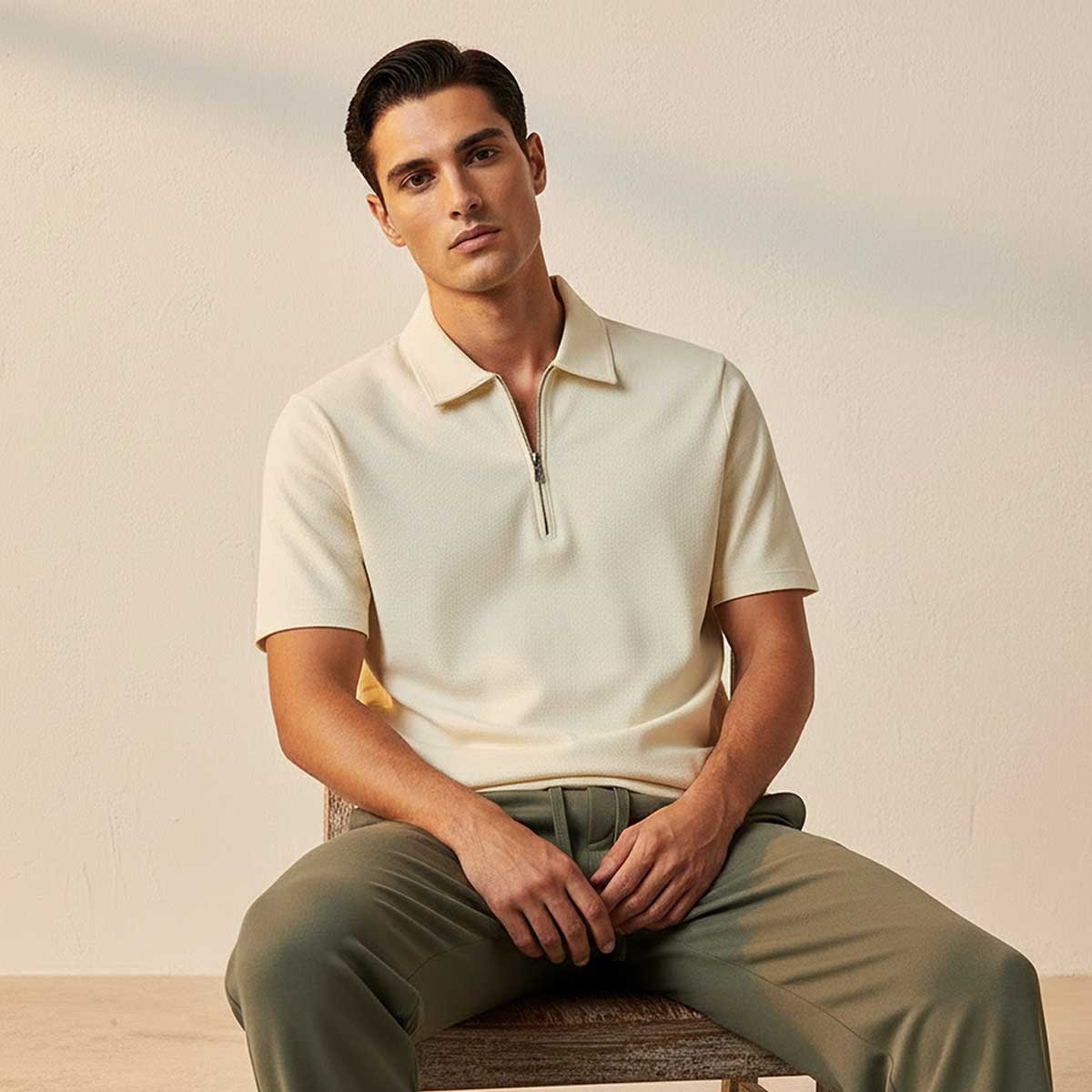 تيشيرت بولو بارز الملمس بأكمام قصيرة من سبلاش سمارت-men-clothing-tshirtsandpolos-polos-image-5