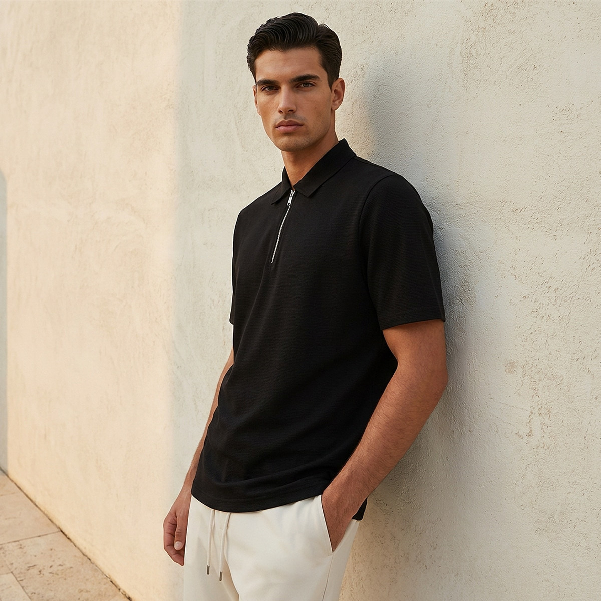 Splash Smart Short Sleeves Textured Polo T-shirt-men-clothing-tshirtsandpolos-polos-image-1