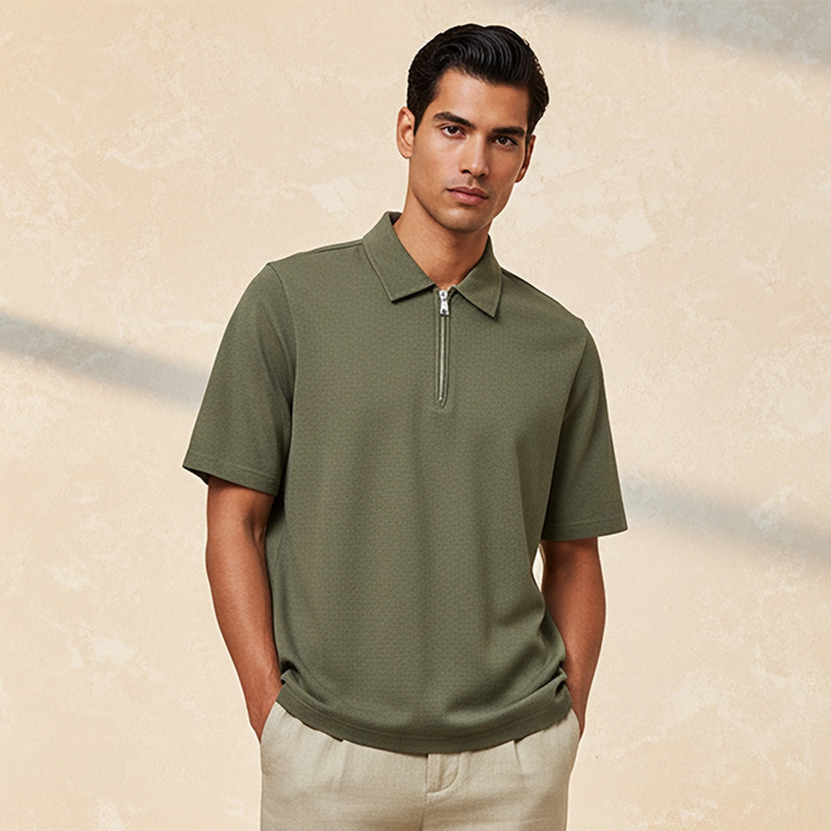 Splash Smart Short Sleeves Textured Polo T-shirt-men-clothing-tshirtsandpolos-polos-image-1
