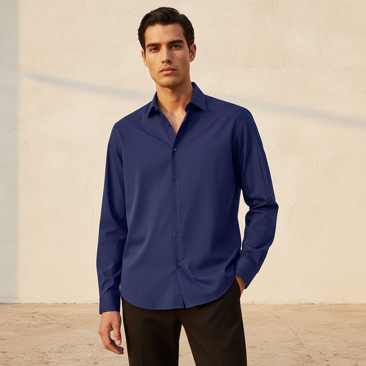 Splash Smart Regular Fit Collared Long Sleeves Shirt-men-clothing-shirts-image-1