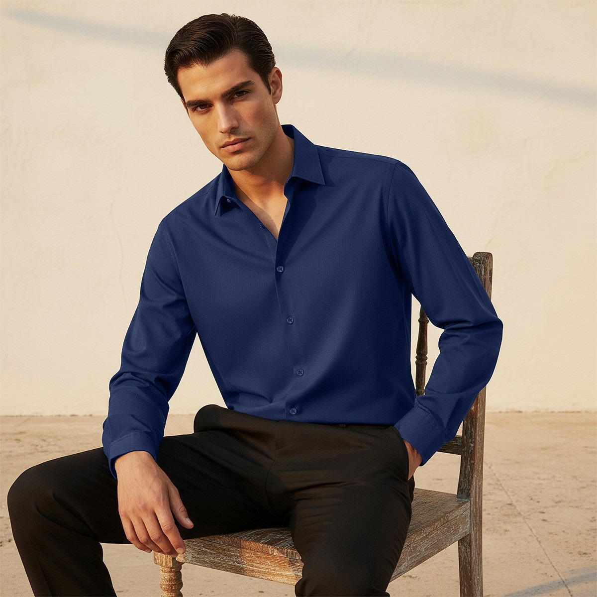 Splash Smart Regular Fit Collared Long Sleeves Shirt-men-clothing-shirts-image-5