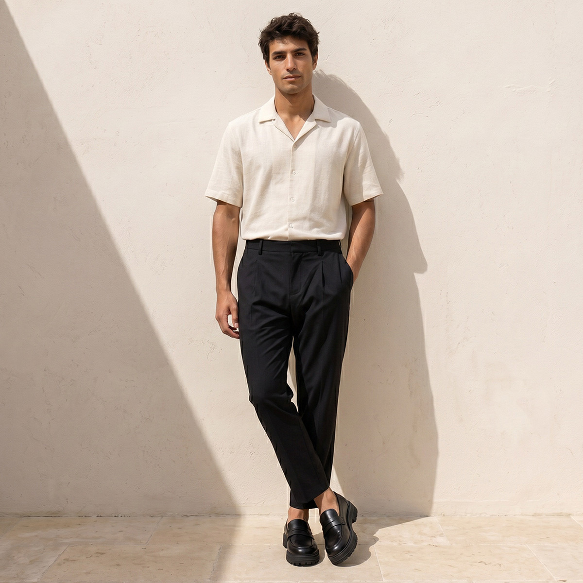 بنطلون بيرفورمانس بقصة عادية وكسرات من سبلاش سمارت-men-clothing-bottoms-trousersandchinos-trousers-image-5