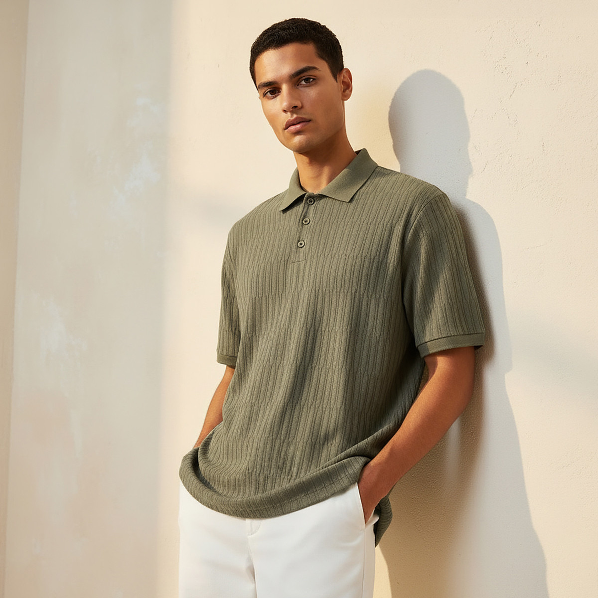 Men Short Sleeves Jacquard Polo T-shirt-men-clothing-tshirtsandpolos-polos-image-1