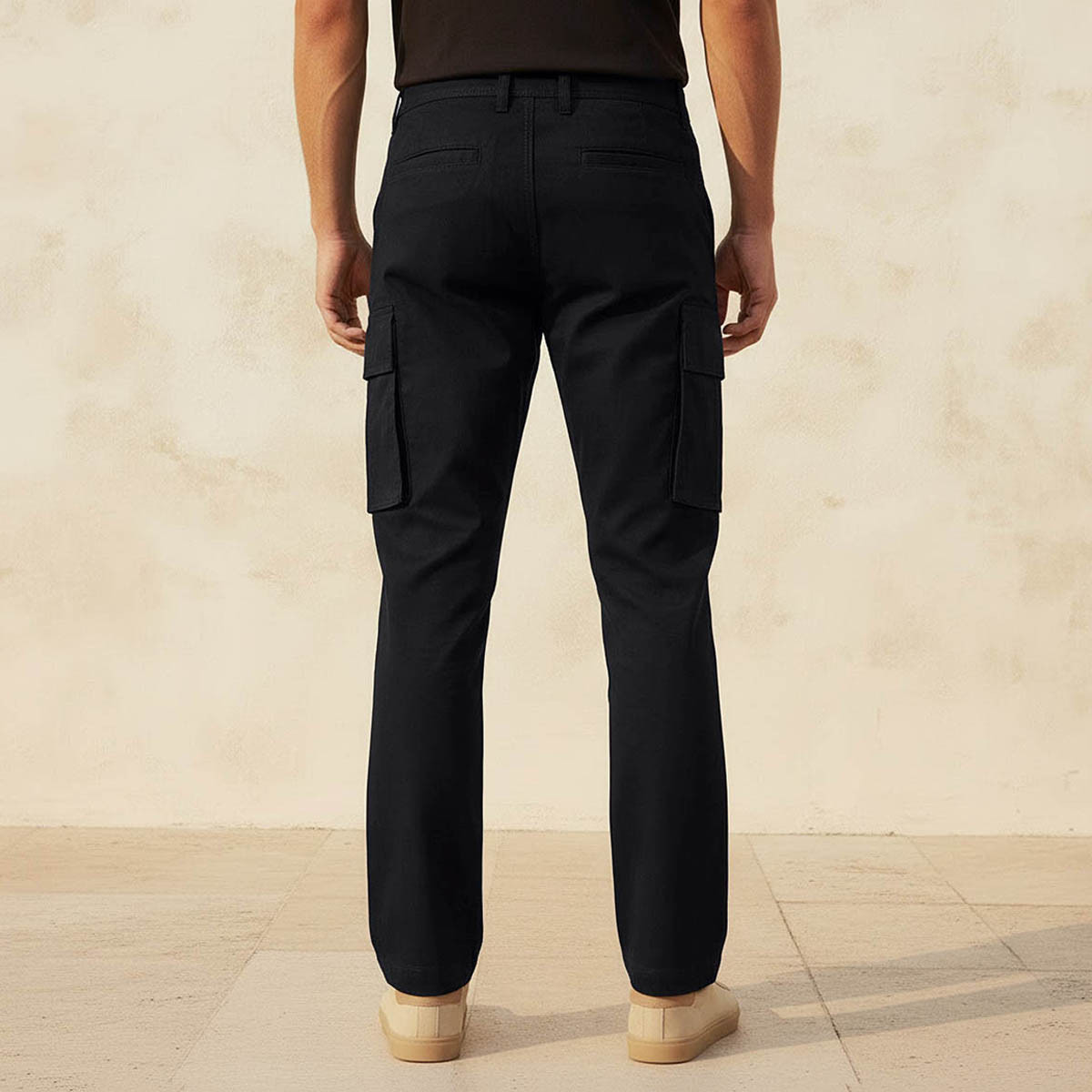 Men Regular Fit Twill Cargo Trousers-men-clothing-bottoms-trousersandchinos-trousers-image-4