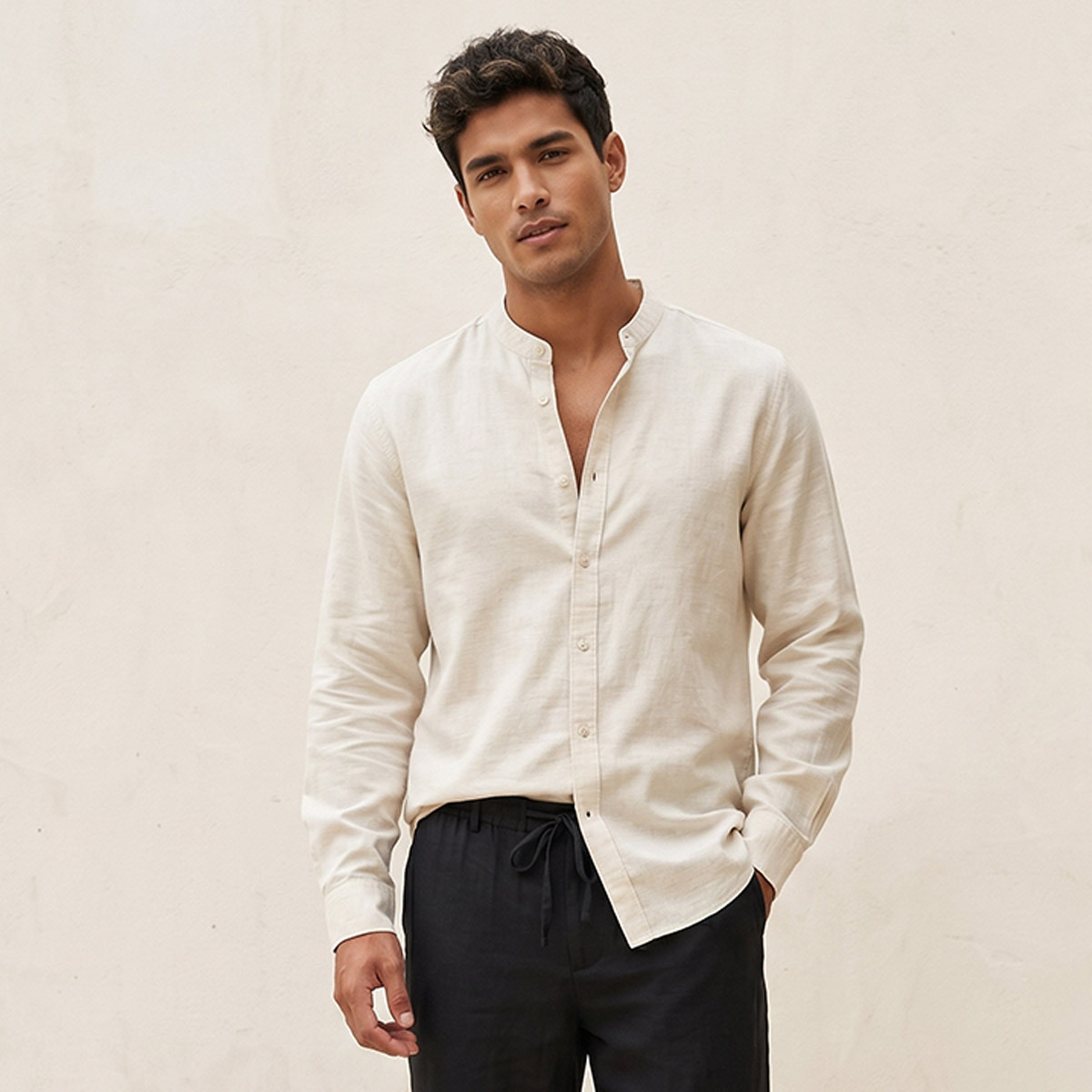 Splash Smart Regular Fit Linen Blend Shirt-men-clothing-shirts-image-1