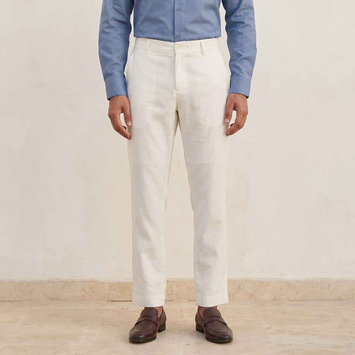 Splash Smart Regular Fit Linen Blend Trousers-men-clothing-bottoms-trousersandchinos-trousers-image-1