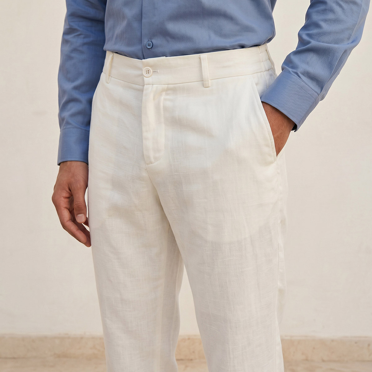 Splash Smart Regular Fit Linen Blend Trousers-men-clothing-bottoms-trousersandchinos-trousers-image-5