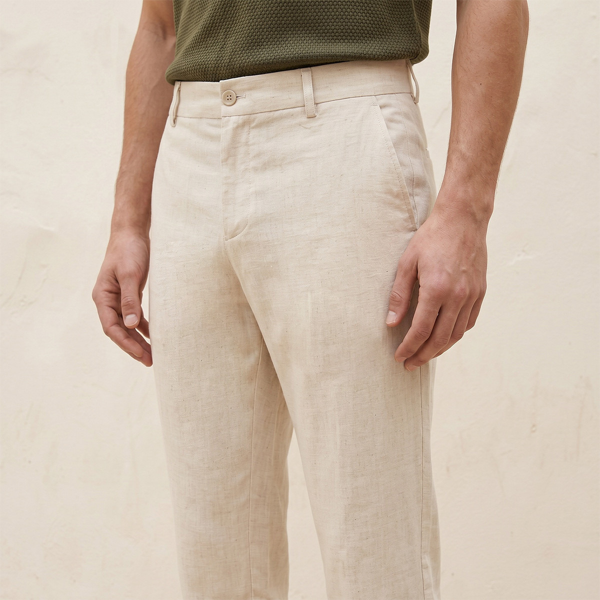 Splash Smart Regular Fit Linen Blend Trousers-men-clothing-bottoms-trousersandchinos-trousers-image-5