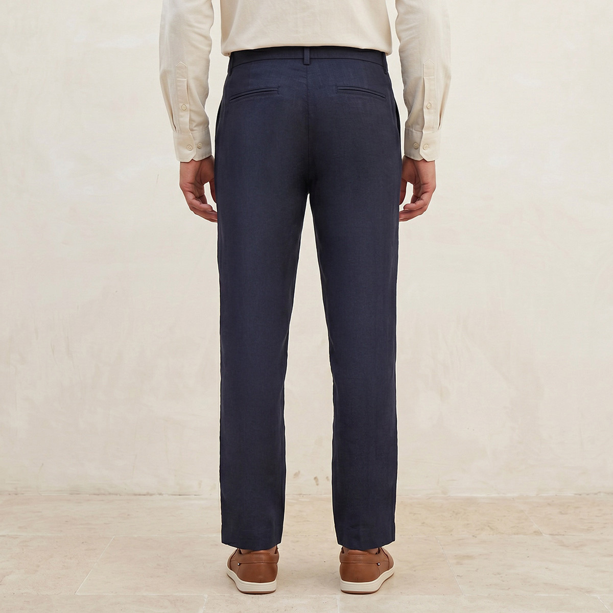 Splash Smart Regular Fit Linen Blend Trousers-men-clothing-bottoms-trousersandchinos-trousers-image-4