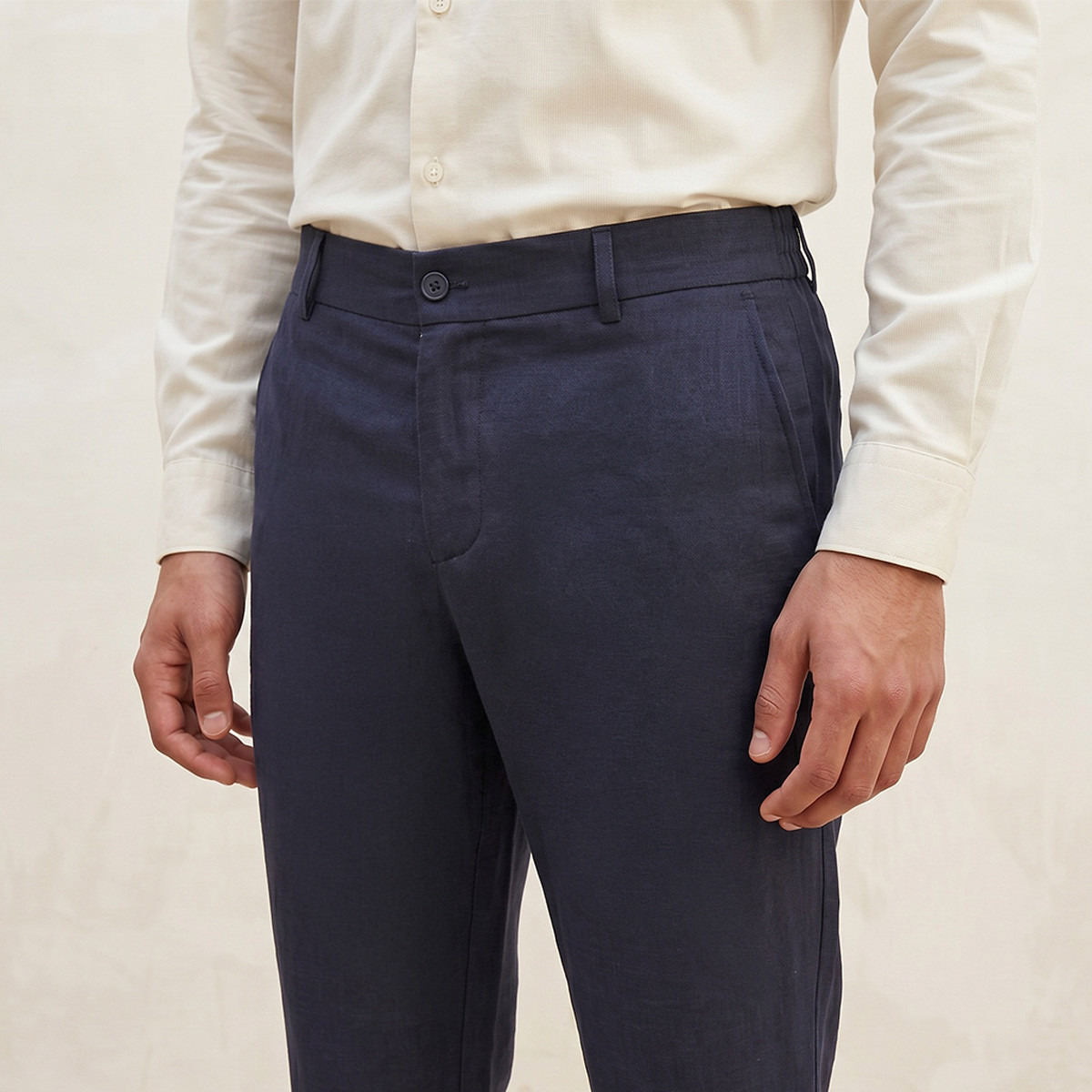 Splash Smart Regular Fit Linen Blend Trousers-men-clothing-bottoms-trousersandchinos-trousers-image-5