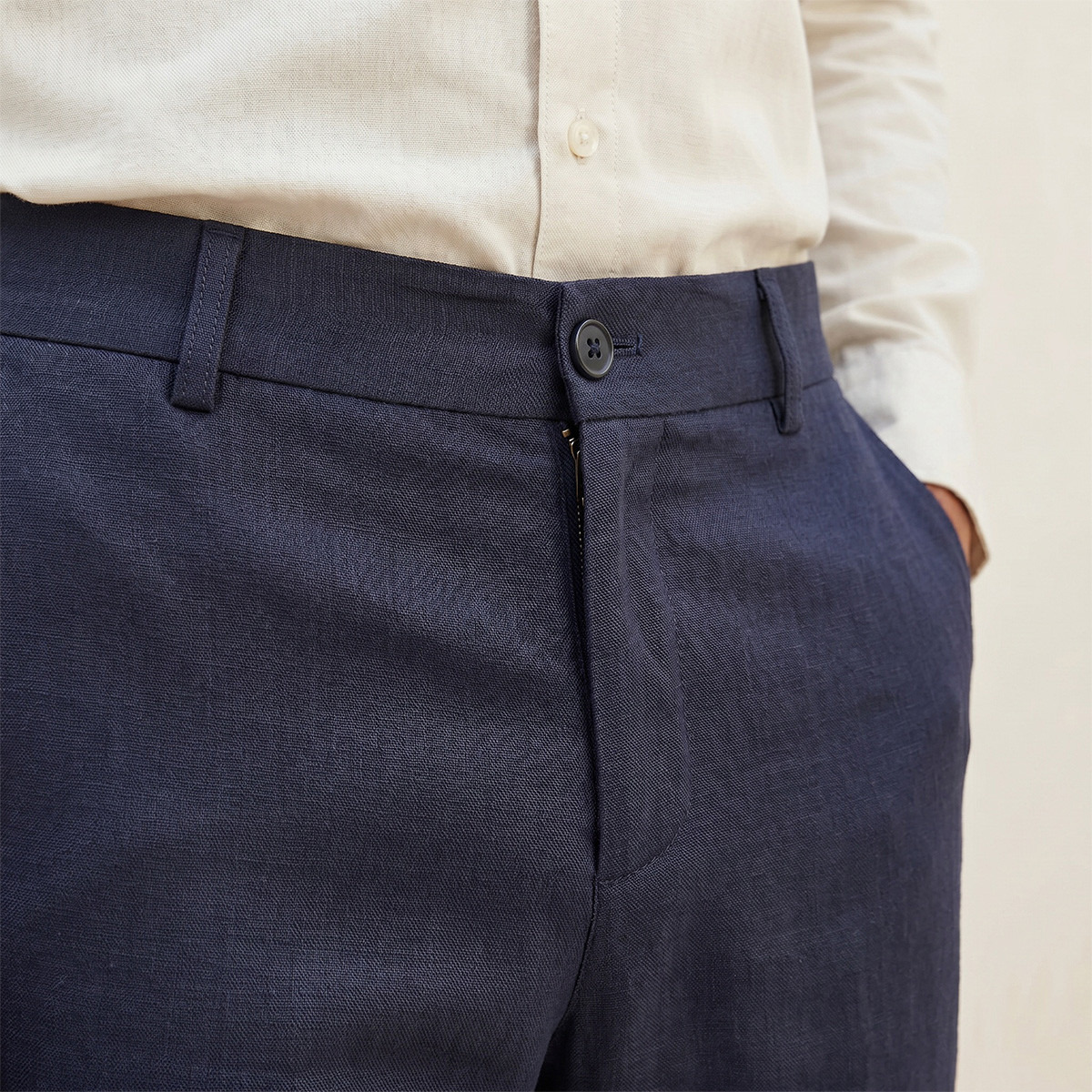 Splash Smart Regular Fit Linen Blend Trousers-men-clothing-bottoms-trousersandchinos-trousers-image-6