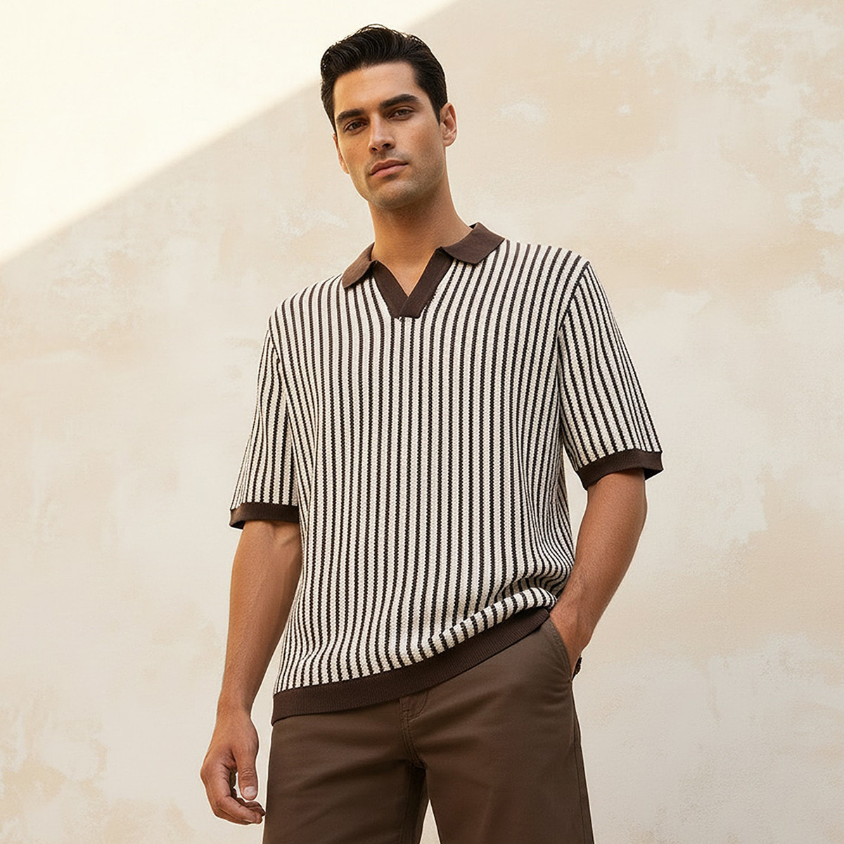 تيشيرت بولو مخطط بأكمام قصيرة للرجال-men-clothing-tshirtsandpolos-polos-image-1