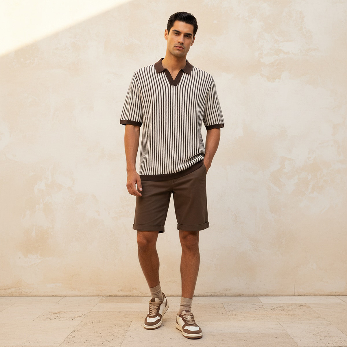 تيشيرت بولو مخطط بأكمام قصيرة للرجال-men-clothing-tshirtsandpolos-polos-image-3