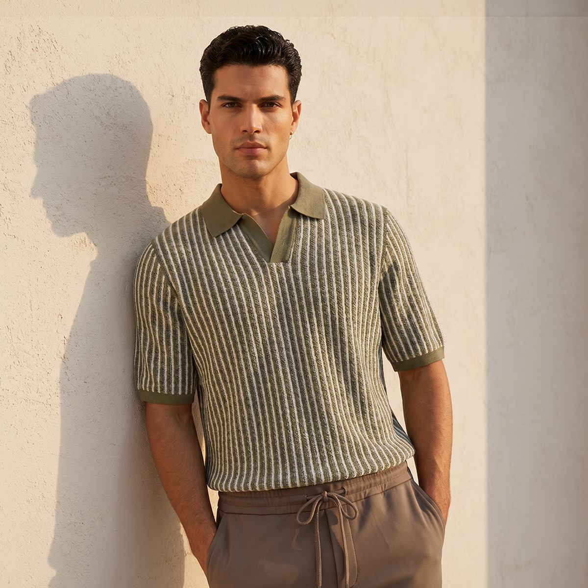 Men Short Sleeves Striped Polo T-shirt-men-clothing-tshirtsandpolos-polos-image-1