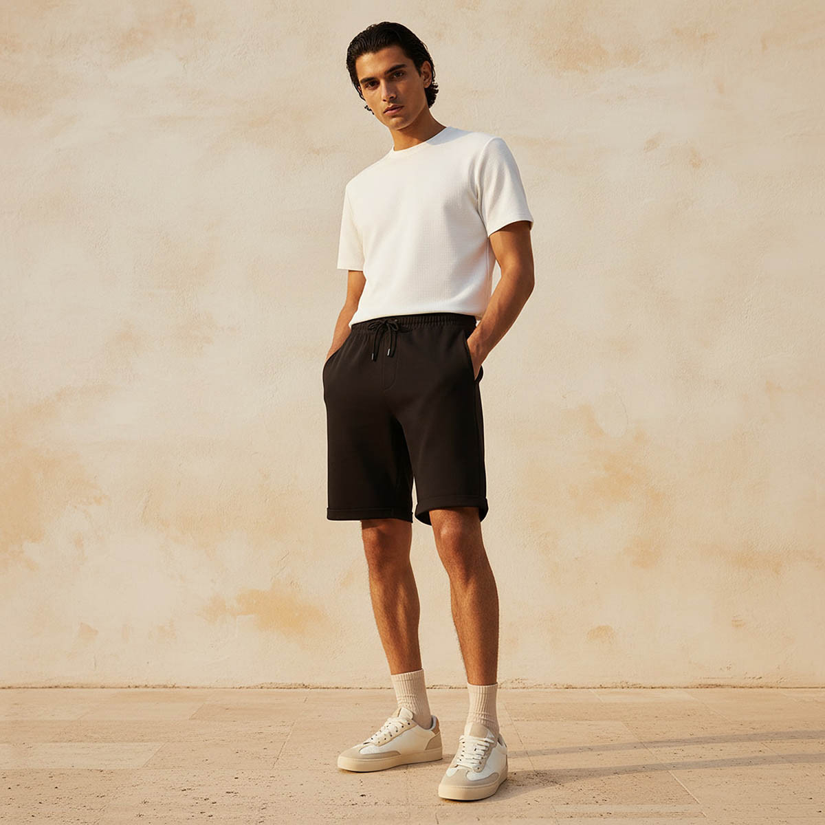 Men Regular Fit Shorts Pique-men-clothing-bottoms-shorts-image-3