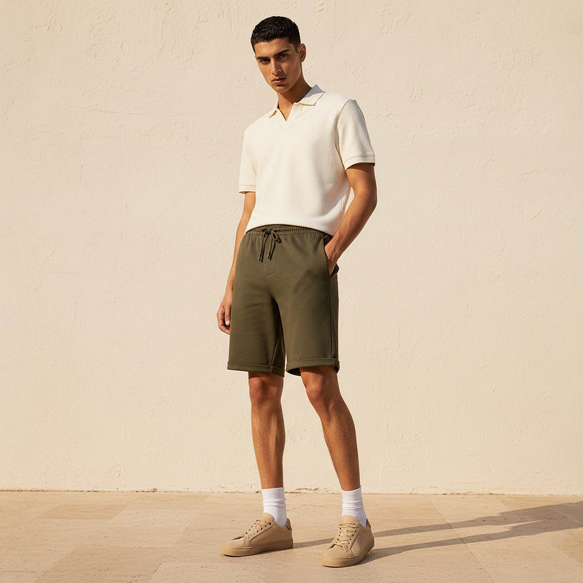 Men Regular Fit Shorts Pique-men-clothing-bottoms-shorts-image-3