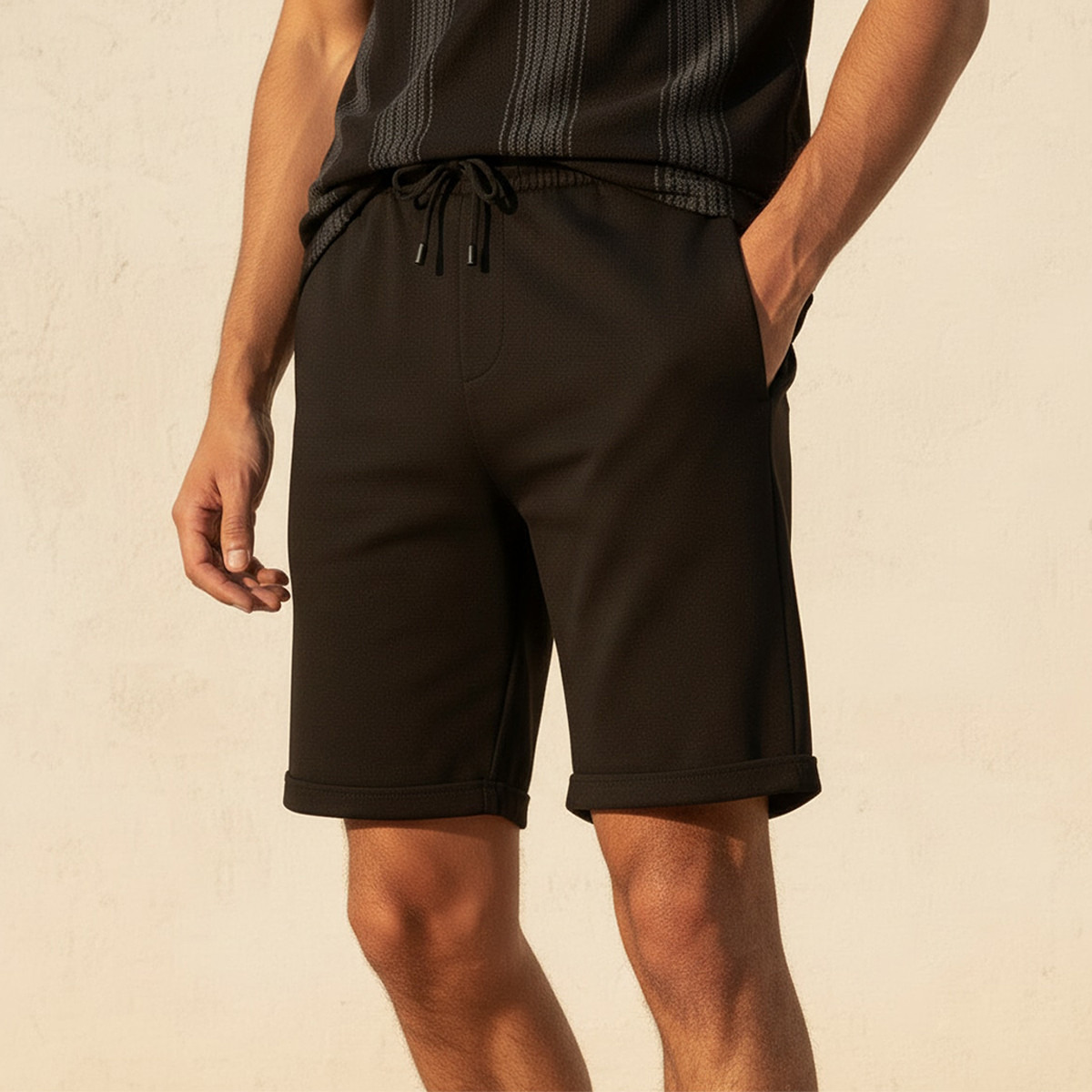 Men Regular Fit Shorts Pique-men-clothing-bottoms-shorts-image-1