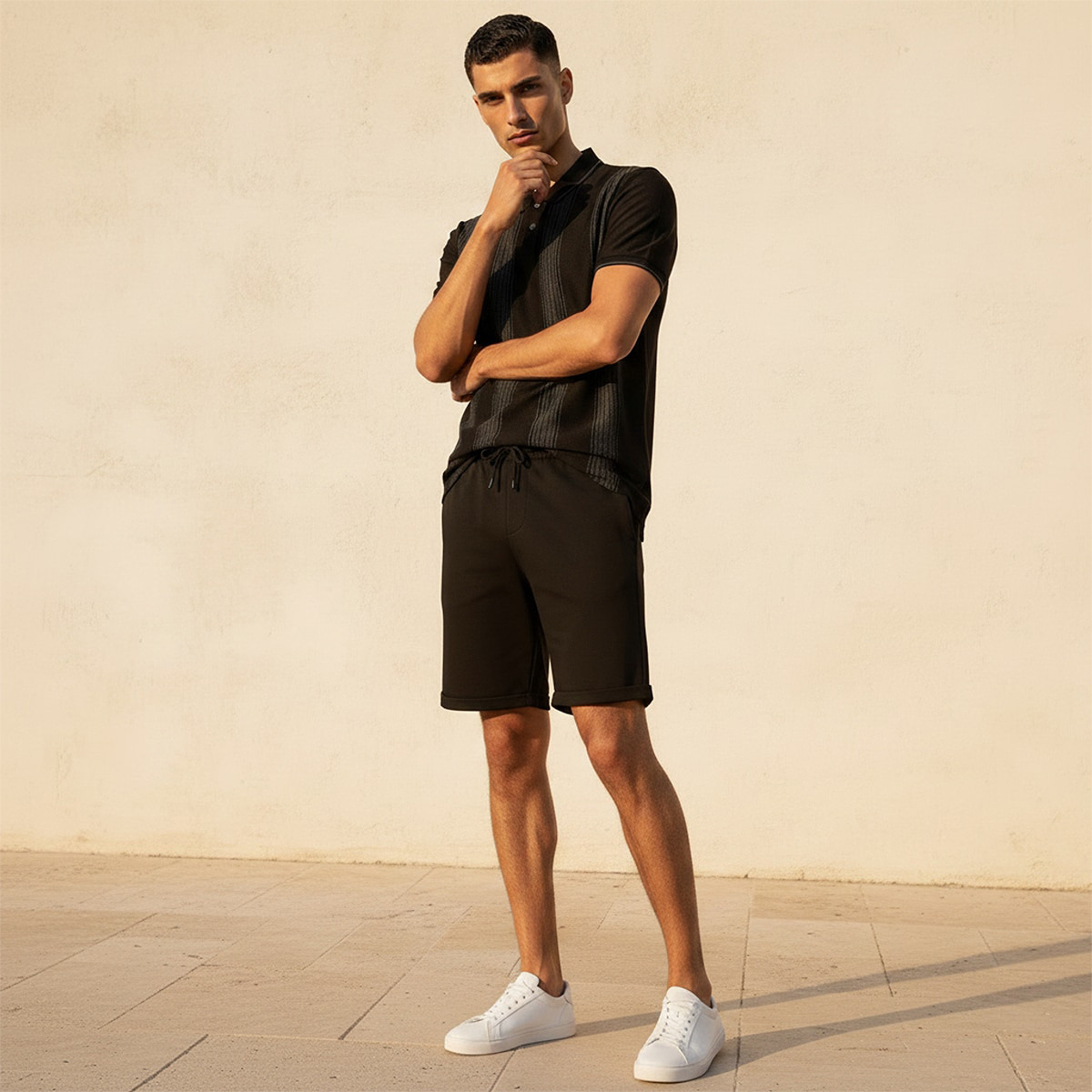 Men Regular Fit Shorts Pique-men-clothing-bottoms-shorts-image-3