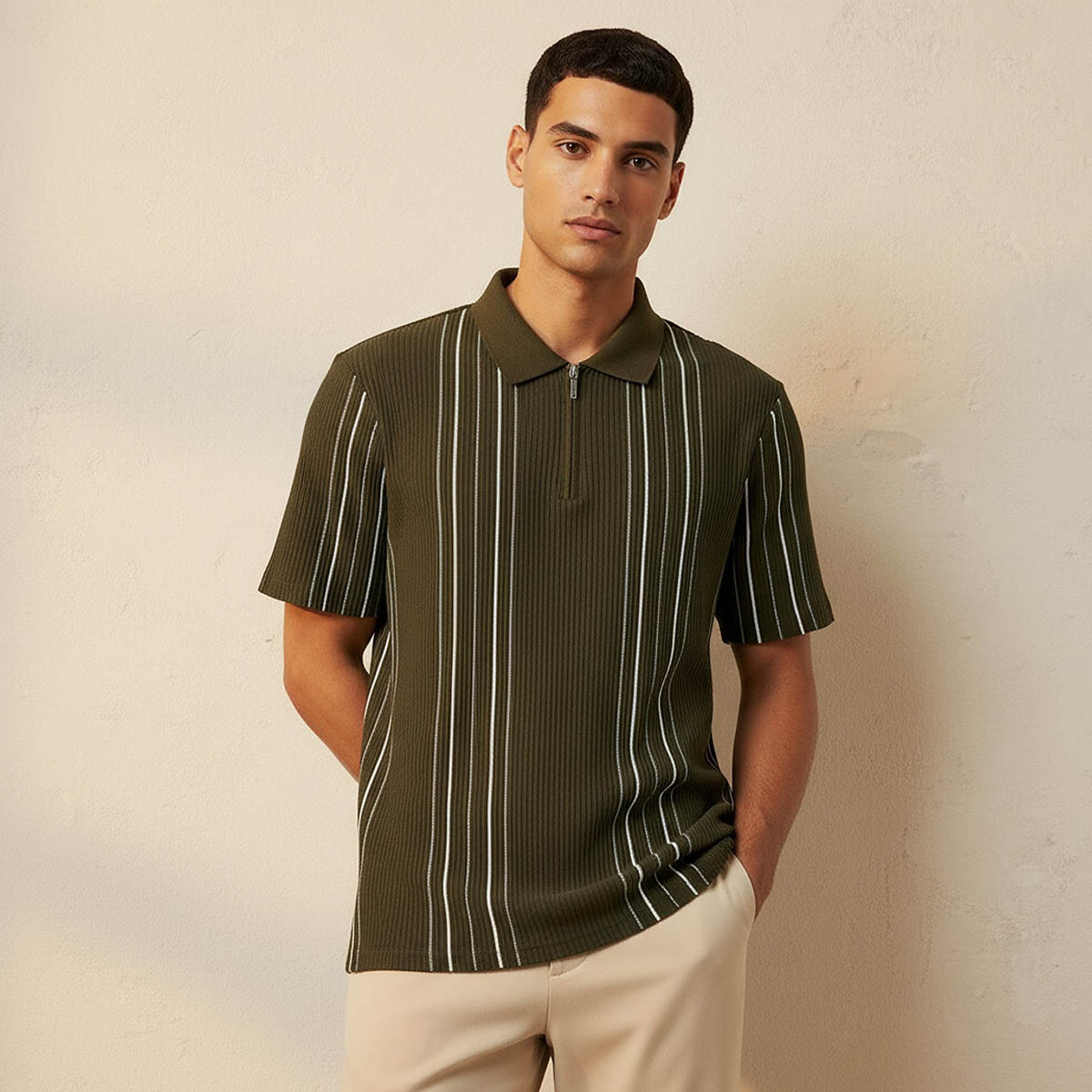 Men Short Sleeves Striped Polo T-shirt-men-clothing-tshirtsandpolos-polos-image-1