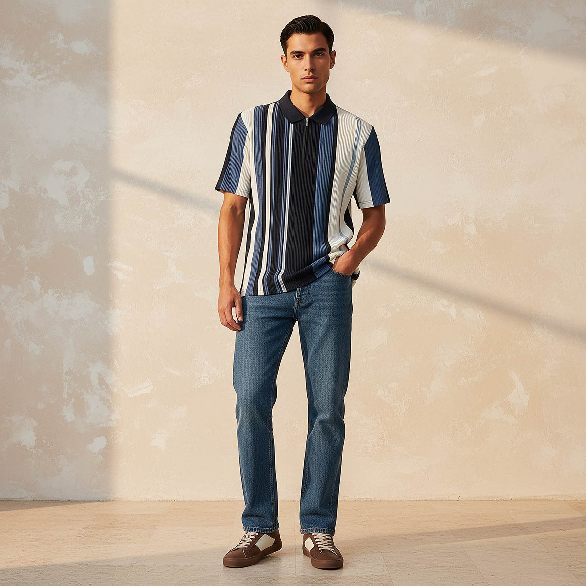 Men Short Sleeves Striped Polo T-shirt-men-clothing-tshirtsandpolos-polos-image-3