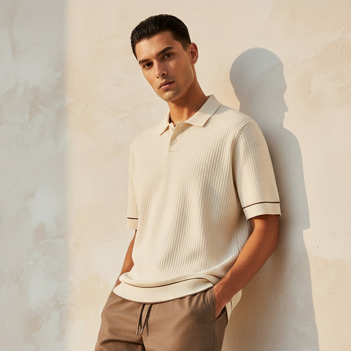 Men Short Sleeves Textured Polo T-shirt-men-clothing-tshirtsandpolos-polos-image-1