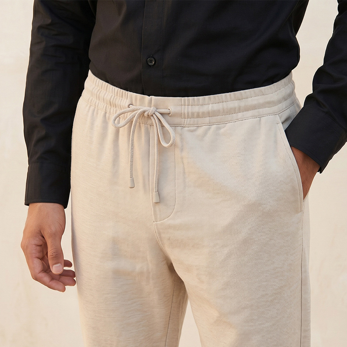 بنطلون بيكيه بقصة عادية من سبلاش سمارت-men-clothing-bottoms-trousersandchinos-trousers-image-5