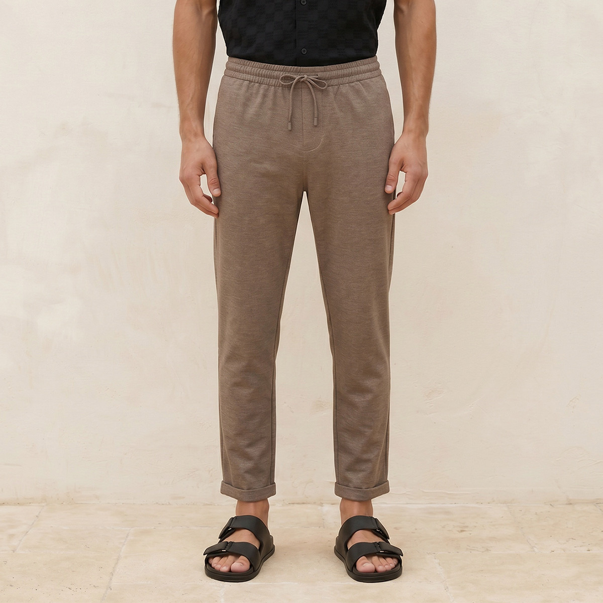 بنطلون بيكيه بقصة عادية من سبلاش سمارت-men-clothing-bottoms-trousersandchinos-trousers-image-1