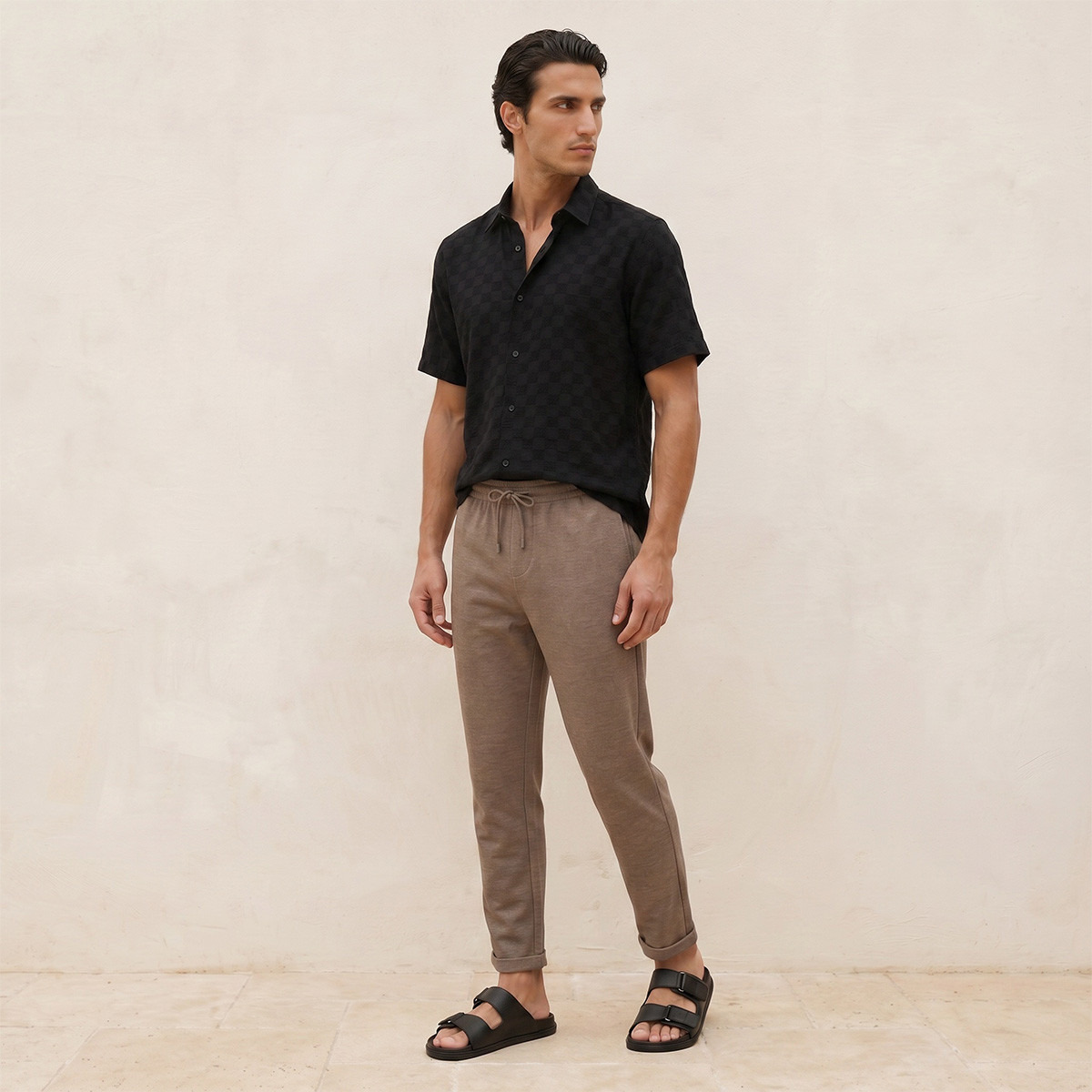 بنطلون بيكيه بقصة عادية من سبلاش سمارت-men-clothing-bottoms-trousersandchinos-trousers-image-5