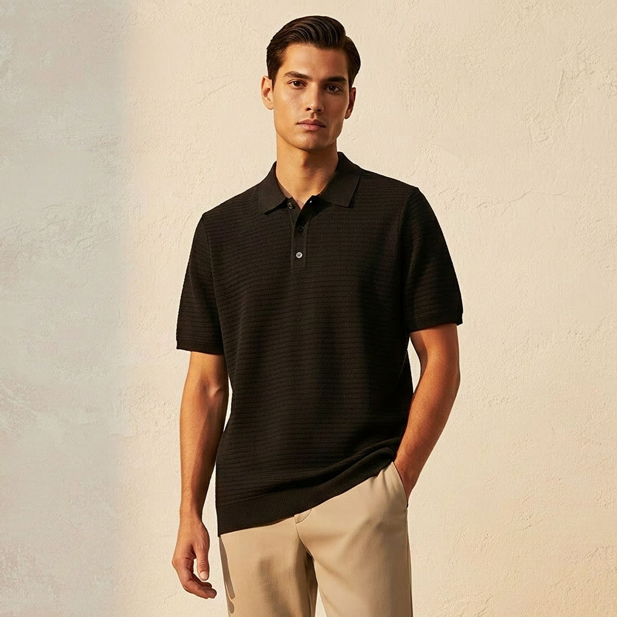 Splash Smart Short Sleeves Textured Polo T-shirt-men-clothing-tshirtsandpolos-polos-image-1