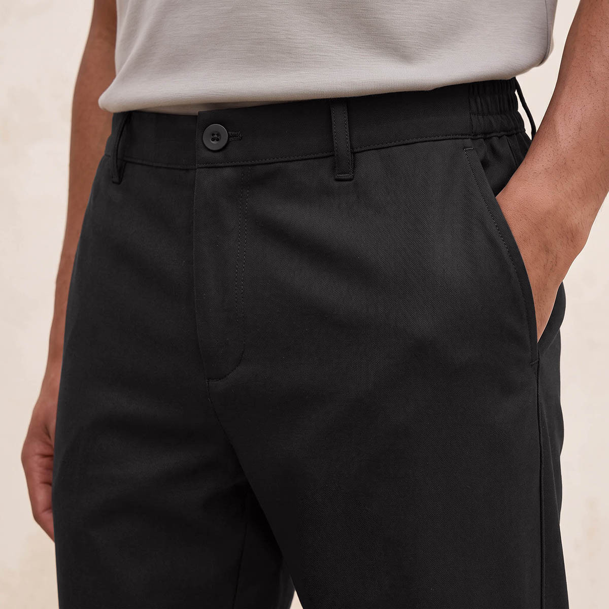 بنطلون ميلانج بقصة عادية من سبلاش سمارت-men-clothing-bottoms-trousersandchinos-trousers-image-4