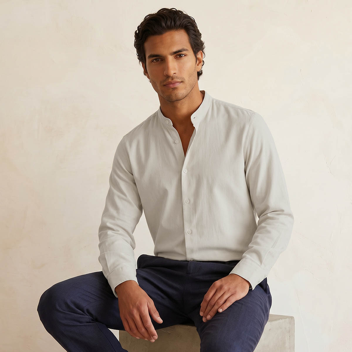 قميص بارز الملمس بقصّة عادية من سبلاش سمارت-men-clothing-shirts-image-1
