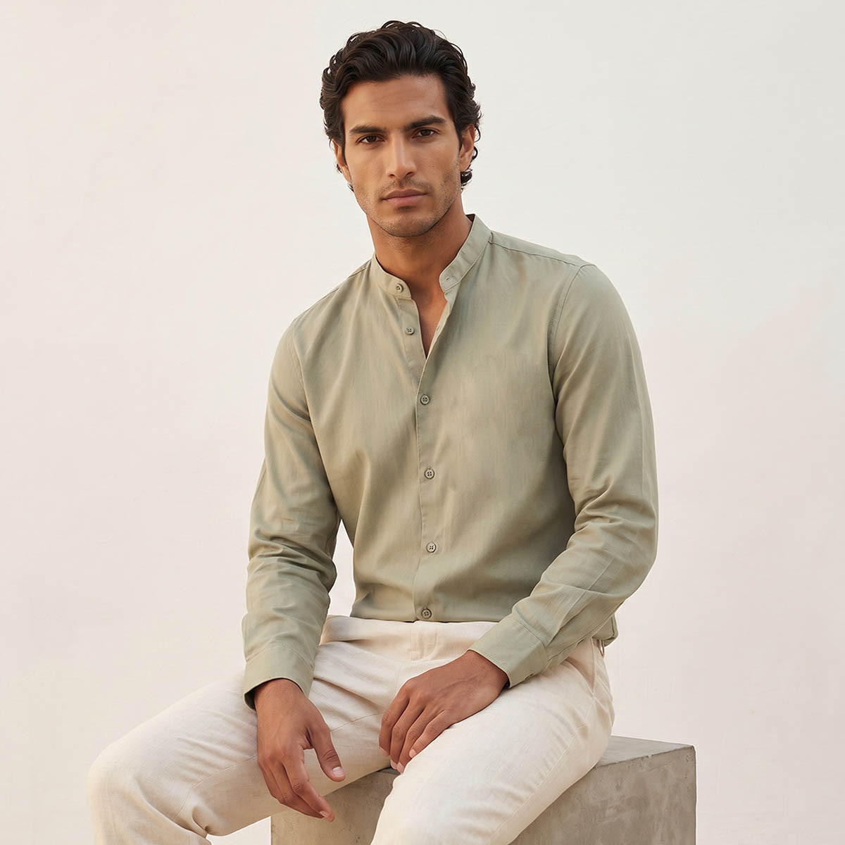 قميص بارز الملمس بقصّة عادية من سبلاش سمارت-men-clothing-shirts-image-1