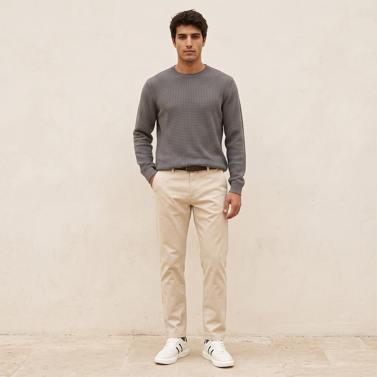 Splash Smart Slim Fit Chinos with Belt-men-clothing-bottoms-trousersandchinos-chinos-image-2